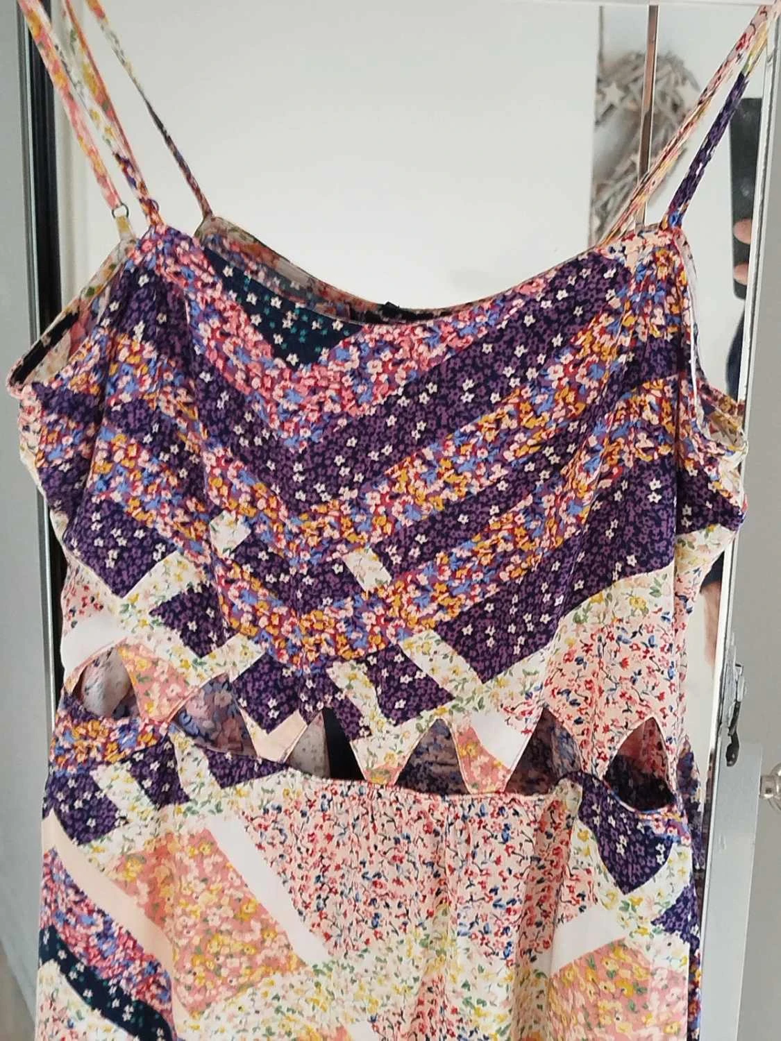 💗Vestido de verano con tirantes y motivos de patchwork floral – estilo bohemio- Divided Femme T – photo 3